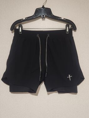 Three Nails Mens Pro-Tech Liner Shorts Black Medium 5"